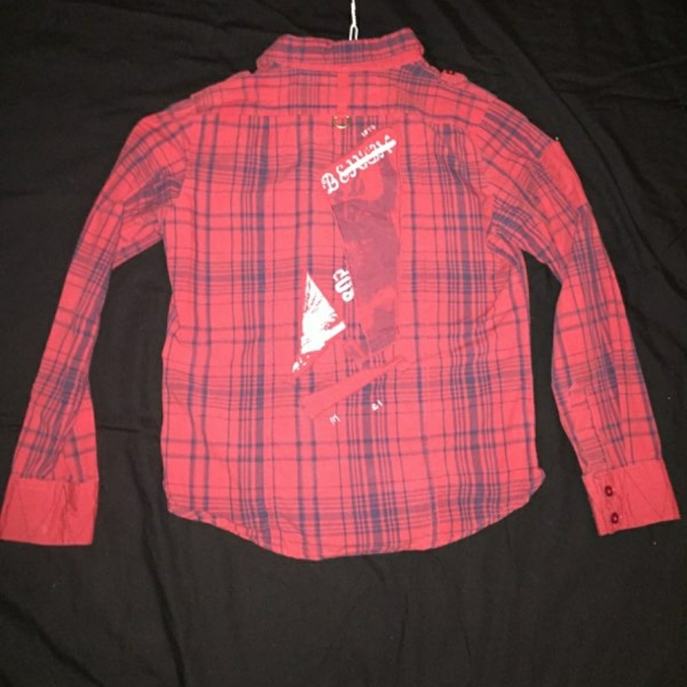 Guess Boys Plaid Shirt Size 12/14